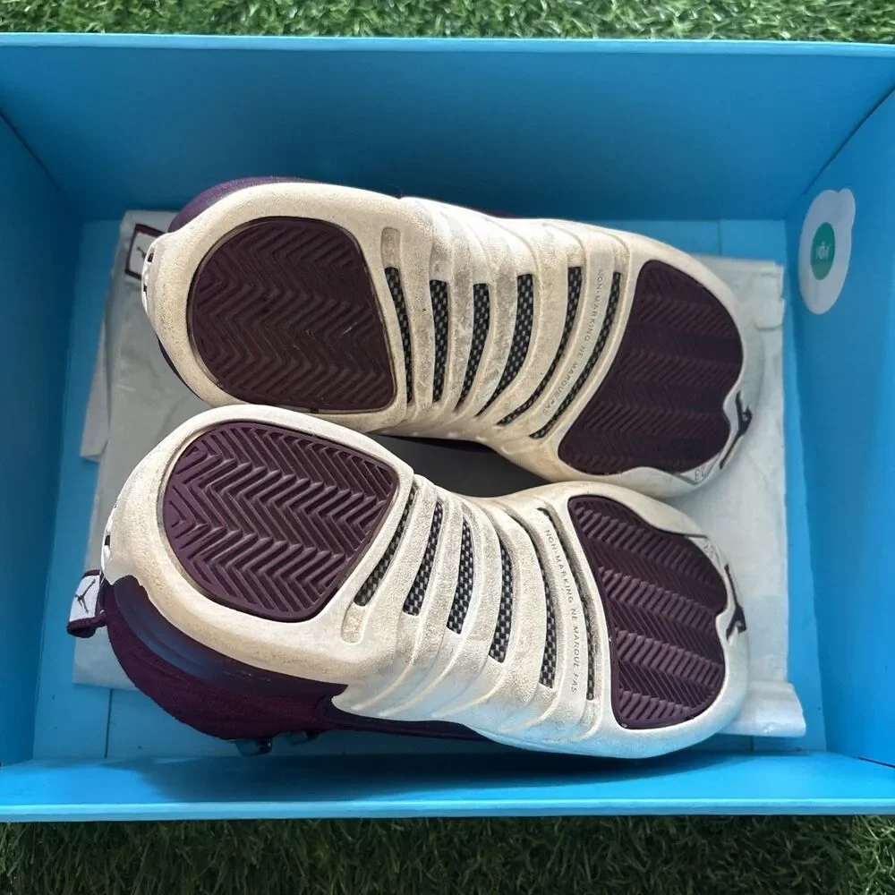 Nike Air Jordan 12 Retro GS Bordeaux 4Y Sneakers 153265-617 Burgundy Shoes